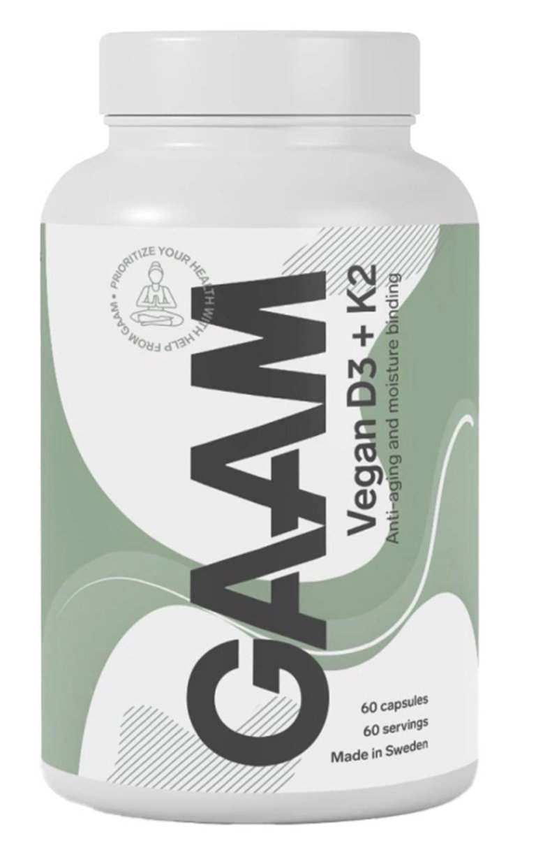 GAAM-Vegan-D3-+-K2-60-caps 100 μg vitamin D (4000IU) 