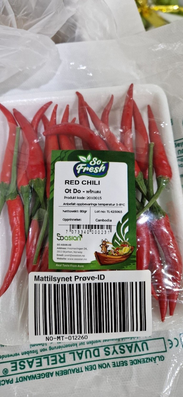 Fersk chili fra Kambodsja