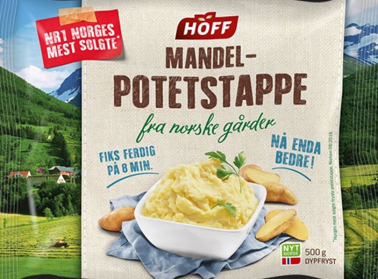 Emballasjen til Hoff mandelpotetstappe